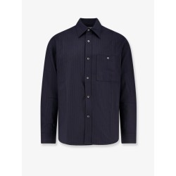 Wool blend striped shirt