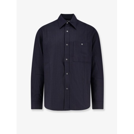 Wool blend striped shirt