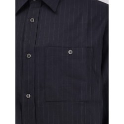 Wool blend striped shirt