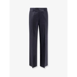 Wool blend pinstriped trousers