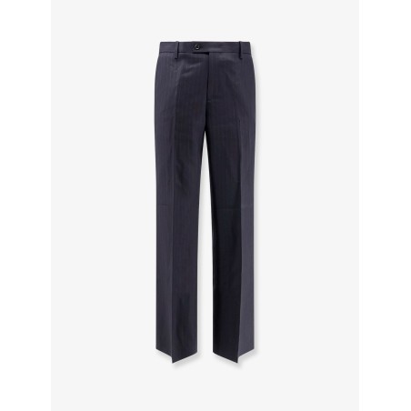 Wool blend pinstriped trousers
