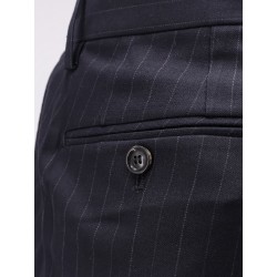 Wool blend pinstriped trousers