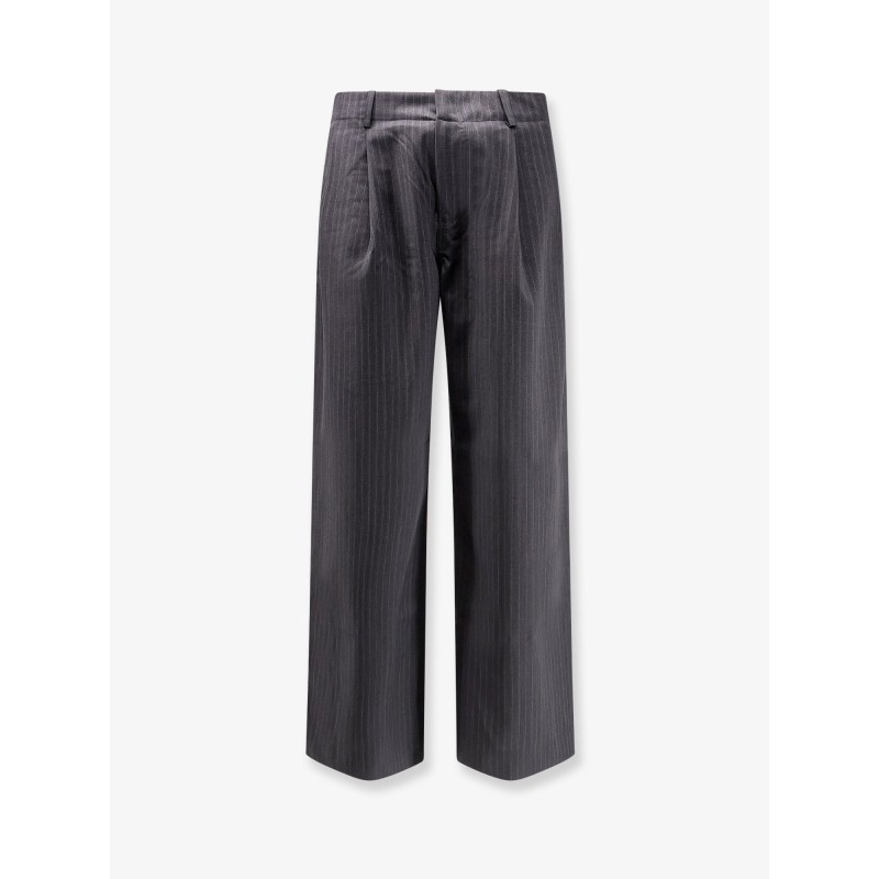 Wool blend pinstriped trousers