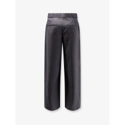 Wool blend pinstriped trousers