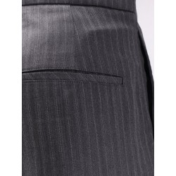 Wool blend pinstriped trousers