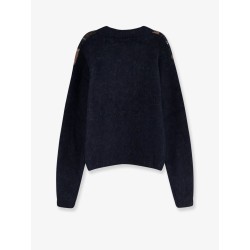 Diamond pattern alpaca blend cardigan