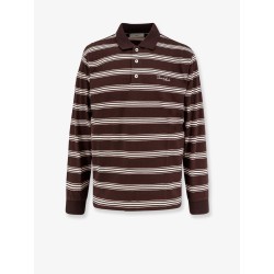 Cotton polo shirt with striped pattern