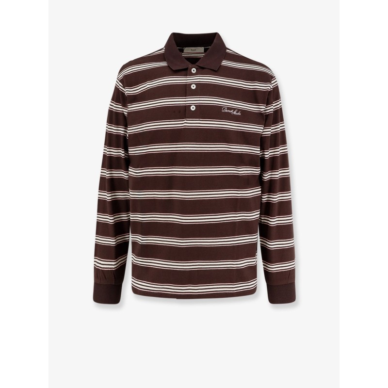 Cotton polo shirt with striped pattern