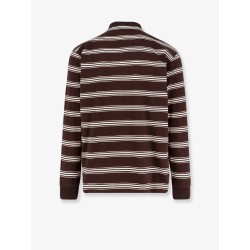 Cotton polo shirt with striped pattern