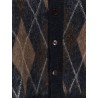 Unisex diamond pattern alpaca blend cardigan