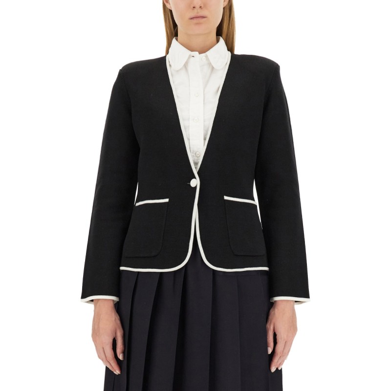 SINGLE-BREASTED COLLARLESS JACKET