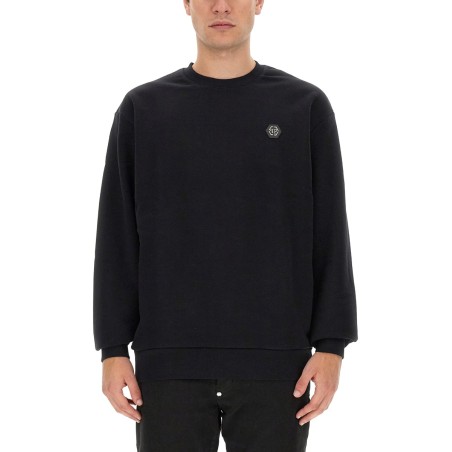 SWEATSHIRT WITH RHINESTONE LOGO