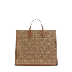 SHOPPER BAG WITH ALLOVER LOGO