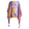 PAISLEY PRINT SILK PONCHO TOP