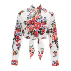 FLORAL PRINT CROP SHIRT