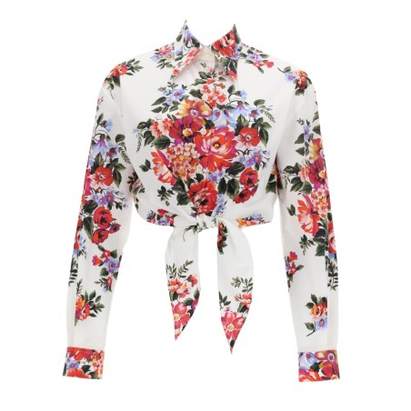 FLORAL PRINT CROP SHIRT