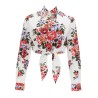 FLORAL PRINT CROP SHIRT