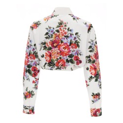 FLORAL PRINT CROP SHIRT