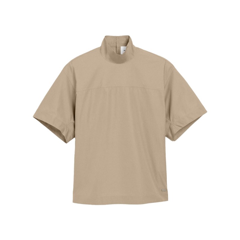 COTTON TOP WITH RAISED COLLAR