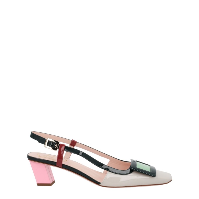 "LACQUERED" SLINGBACK PUMPS