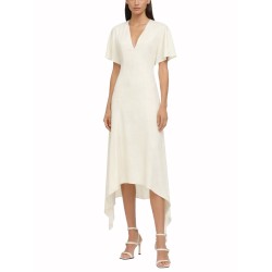 V-NECK MIDI DRESS