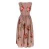 ROSE BOUQUET PRINT MIDI DRESS
