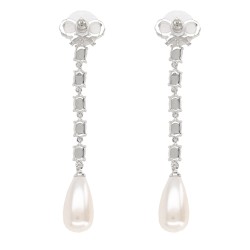 "BOW PEARL DROPLET" EARRINGS