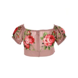"BOUQUET ROSE" PRINT TOP