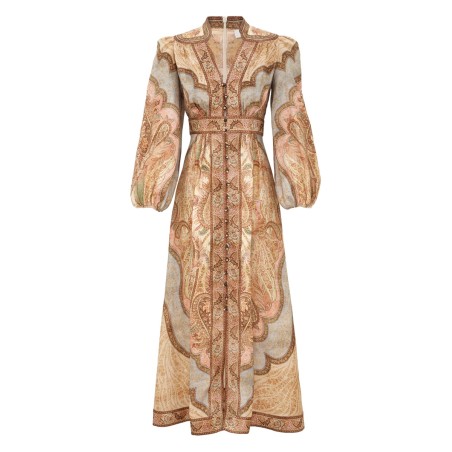 "WANDERLUST" LOW-CUT MIDI DRESS