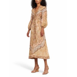 "WANDERLUST" LOW-CUT MIDI DRESS