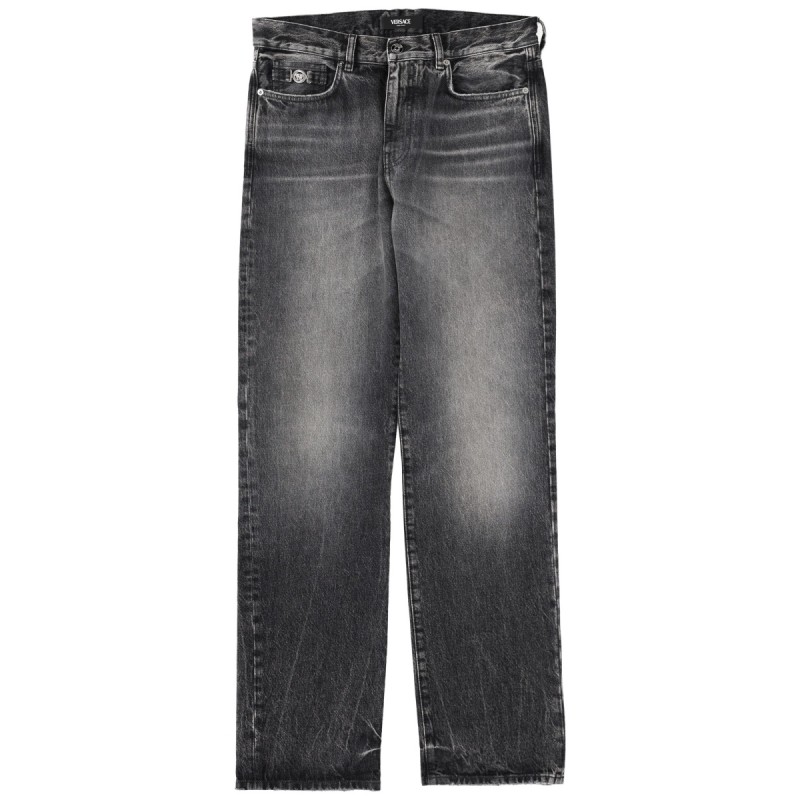 JEANS WITH "MEDUSA" DETAIL