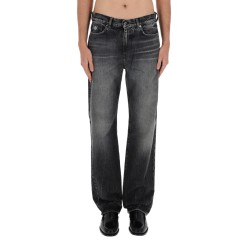 JEANS WITH "MEDUSA" DETAIL