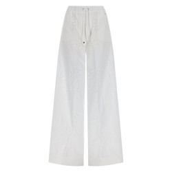 PANTALONE TRAFORATO CON RICAMO SANGALLO