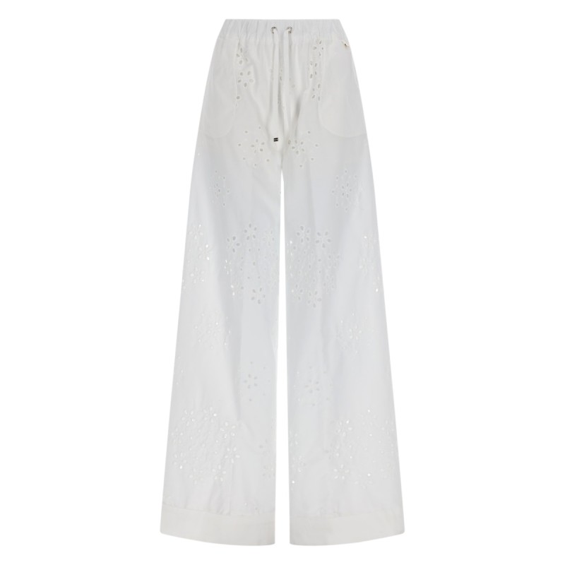 PANTALONE TRAFORATO CON RICAMO SANGALLO
