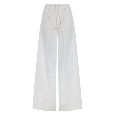 PANTALONE TRAFORATO CON RICAMO SANGALLO