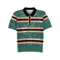 PERFORATED "MERCY STRIPE" POLO SHIRT