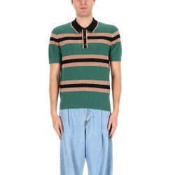 PERFORATED "MERCY STRIPE" POLO SHIRT