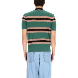 PERFORATED "MERCY STRIPE" POLO SHIRT