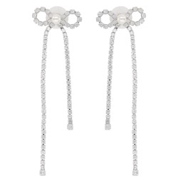"CRYSTAL DROPLET BOW" EARRINGS