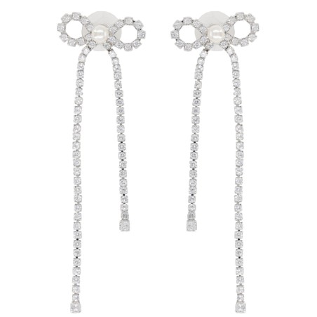 "CRYSTAL DROPLET BOW" EARRINGS