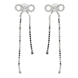 "CRYSTAL DROPLET BOW" EARRINGS