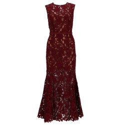 FLORAL LACE MIDI DRESS