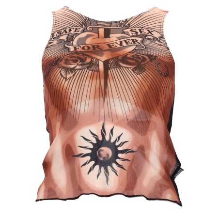 "SAFE SEX TATOO" PRINT TOP