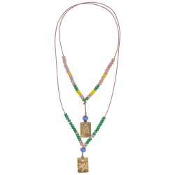 NECKLACE WITH LOGO PLAQUES