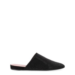 LEATHER SLIPPER WITH RHINESTONES