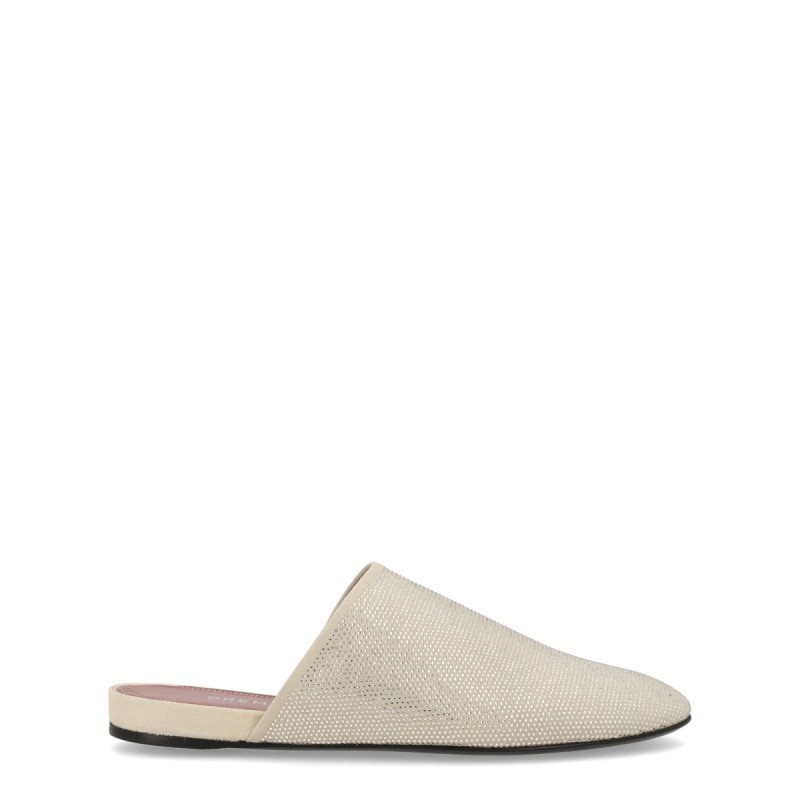 LEATHER SLIPPER WITH RHINESTONES