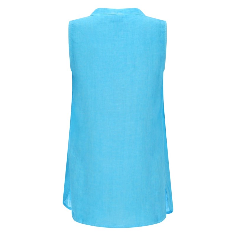 TOP SMANICATO A CAMICIA