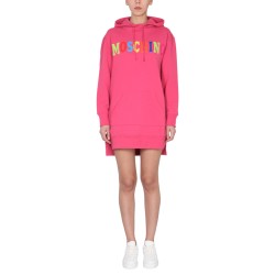 DRESS WITH MULTICOLOR FLOCKED LOGO