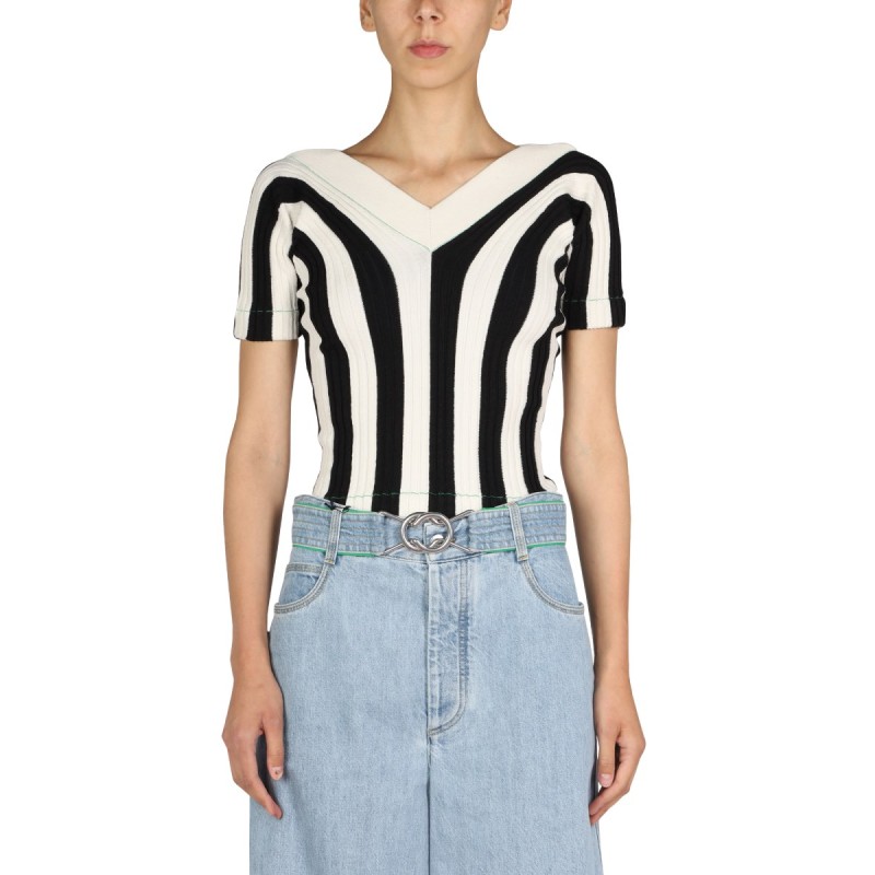 STRIPED PATTERN TOP