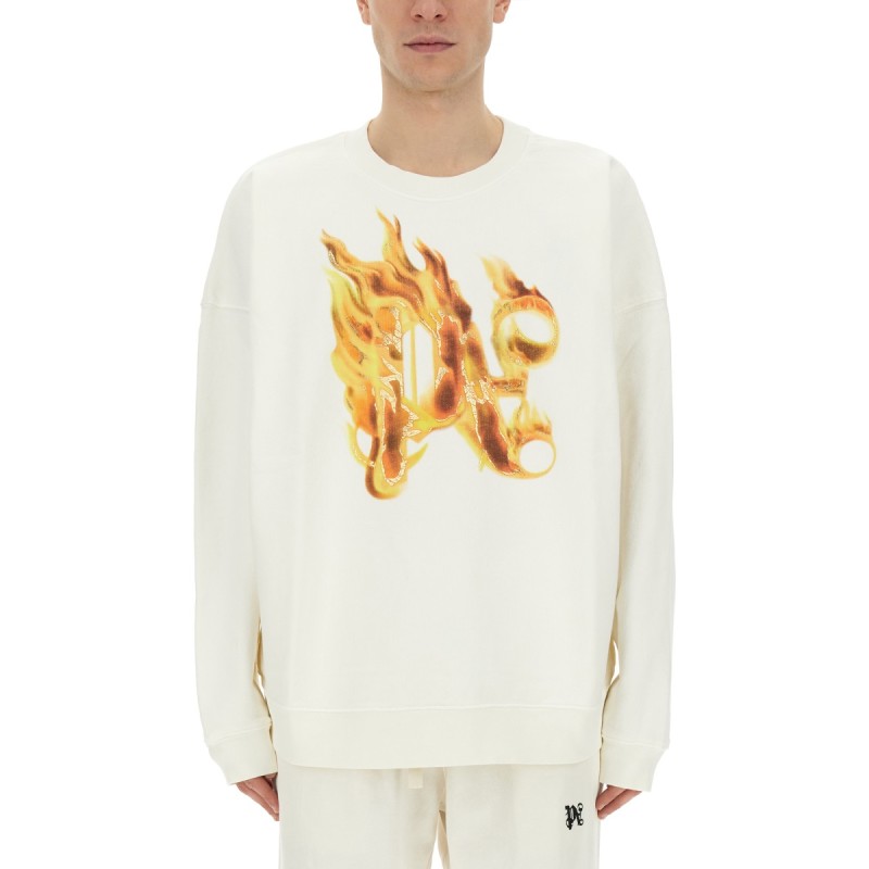 "BURNING MONOGRAM" PRINT SWEATSHIRT